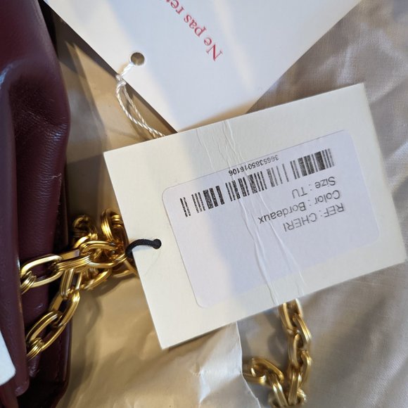 NWT Rouje Burgundy Cheri Chain Purse - Picture 3 of 4